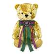 Мягкая игрушка Медведь БернАрт золотой с фиолетовой брошкой 30см